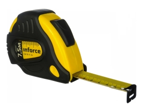 Рулетка 7.5x25мм, обрезиненная с автостопом Inforce GW 06-11-24