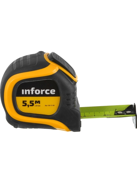 Измерительная рулетка с нейлоновым ярким покрытием и магнитным зацепом 5.5x27мм Inforce 06-11-48