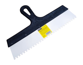 Зубчатый шпатель Inforce 350 мм зуб 6х6 мм с пластиковой ручкой 020605-006-350