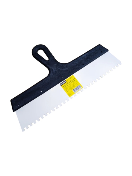 Зубчатый шпатель Inforce 350 мм зуб 6х6 мм с пластиковой ручкой 020605-006-350