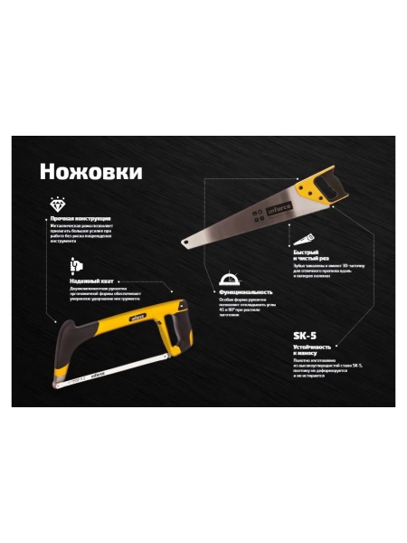 Ножовка по дереву Inforce 500 мм 06-08-18