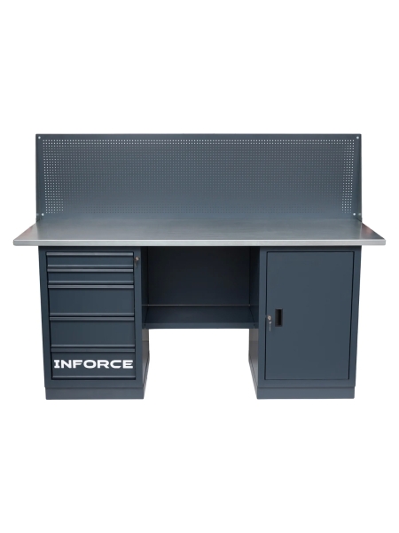 Верстак с драйвером, тумбой и экраном Inforce 1800х686х1350 05-01-019
