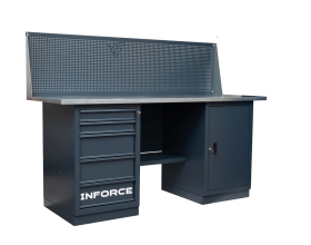 Верстак с драйвером, тумбой и экраном Inforce 1800х686х1350 05-01-019