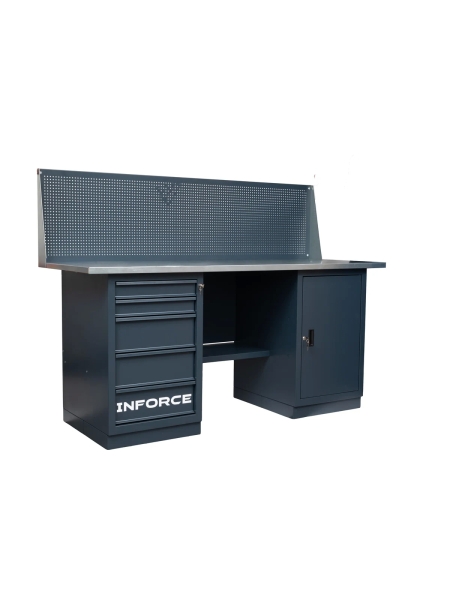 Верстак с драйвером, тумбой и экраном Inforce 1800х686х1350 05-01-019