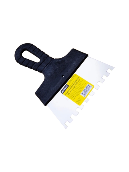 Зубчатый шпатель Inforce 150 мм зуб 8х8 мм с пластиковой ручкой 020605-080-150