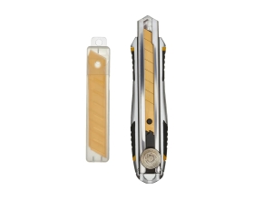 Строительный нож Inforce в металлическом корпусе 18 мм, с винтовым зажимом 06-02-12