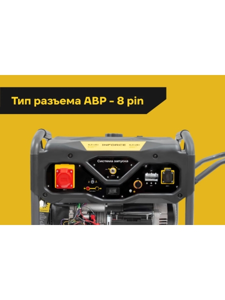 Бензиновый трехфазный генератор Inforce (6,5 кВт; эл.стартер; ATS; колёса и ручки) GL 6500E-3