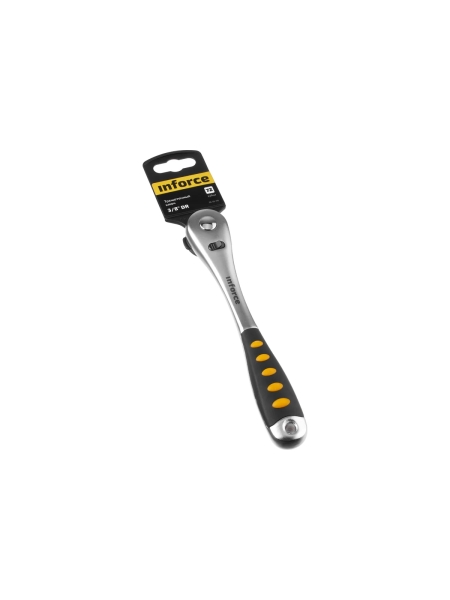 Трещотка Inforce 3/8" DR количество зубьев 72 шт, сталь Cr-V, длина 200мм, 06-05-110