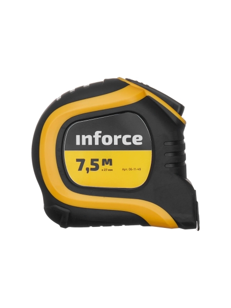 Измерительная рулетка с нейлоновым ярким покрытием и магнитным зацепом 7.5x27мм Inforce 06-11-49