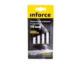 Пилки по дереву 5 шт, 75 мм для лобзика Inforce 11-01-707