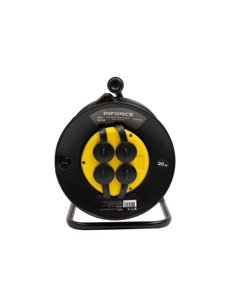 Силовой удлинитель Inforce на катушке, 4 гнезда, с/з ПВС 3х1,5 16A 20м IP44 GRANITE ZG 09-15-07