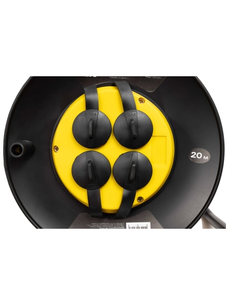 Силовой удлинитель Inforce на катушке, 4 гнезда, с/з ПВС 3х1,5 16A 20м IP44 GRANITE ZG 09-15-07