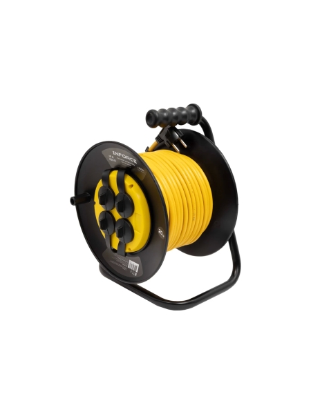 Силовой удлинитель Inforce на катушке, 4 гнезда, с/з ПВС 3х1,5 16A 20м IP44 GRANITE ZG 09-15-07