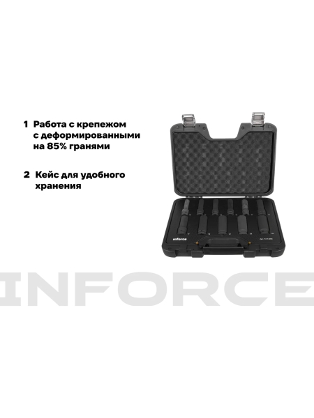 Набор торцевых ударных удлиненных головок Inforce (1/2"; 10-24 мм) 11-01-263