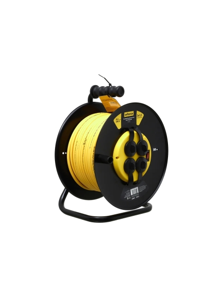 Силовой удлинитель на катушке Inforce 4 гнезда, с/з ПВС 3х1,5 16A 50м IP44 GRANITE ZG 09-15-06