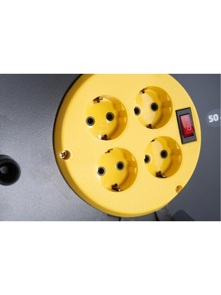 Силовой удлинитель на катушке Inforce 4 гнезда, с/з ПВС 3х1,5 16A 50м IP44 GRANITE ZG 09-15-06