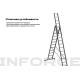 Профессиональная трехсекционная лестница Inforce 3x16 шириной 480мм ЛП-03-22