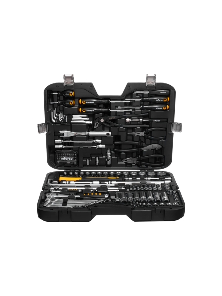 Набор инструментов Inforce 136 предметов 1/2 дюйма и 1/4 дюйма, Сталь Cr-V, Профессиональный, 06-07-17