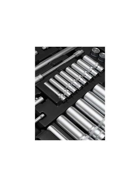 Набор инструментов Inforce 136 предметов 1/2 дюйма и 1/4 дюйма, Сталь Cr-V, Профессиональный, 06-07-17