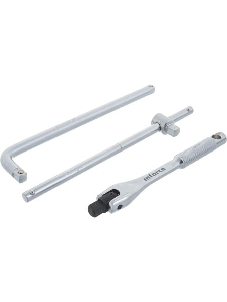 Набор инструментов Inforce 136 предметов 1/2 дюйма и 1/4 дюйма, Сталь Cr-V, Профессиональный, 06-07-17