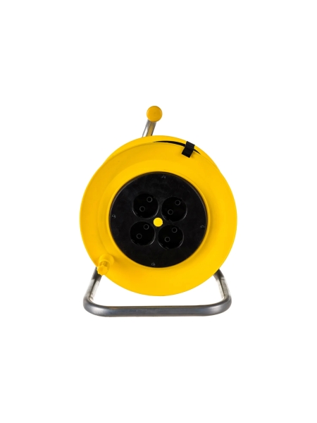 Силовой удлинитель на катушке Inforce К4-О-30 ПВС 2x0.75 30м, 6А, 4 встр. розетки б/з 24030