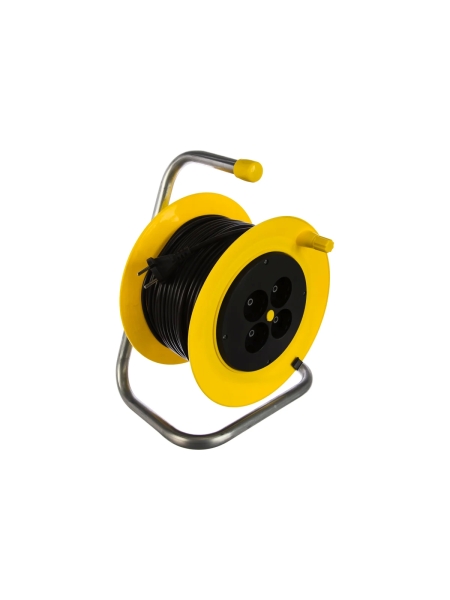 Силовой удлинитель на катушке Inforce К4-О-30 ПВС 2x0.75 30м, 6А, 4 встр. розетки б/з 24030