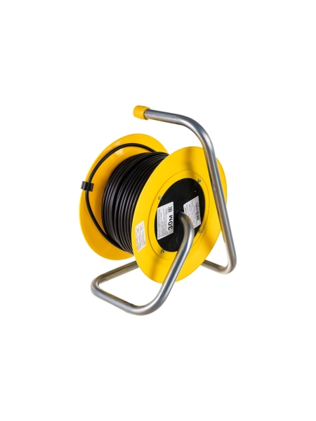 Силовой удлинитель на катушке Inforce К4-О-30 ПВС 2x0.75 30м, 6А, 4 встр. розетки б/з 24030