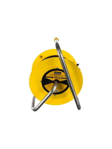 Силовой удлинитель на катушке Inforce К4-О-30 ПВС 2x0.75 30м, 6А, 4 встр. розетки б/з 24030