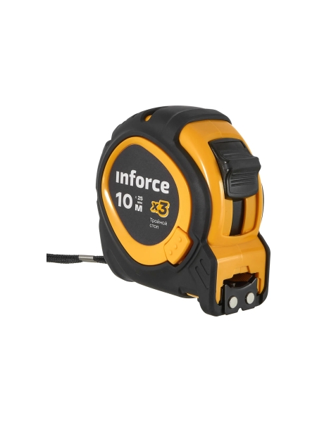 Рулетка Inforce с тройным стопом, 10х25 06-11-78