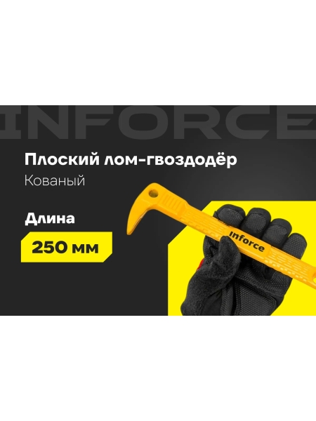 Лом-гвоздодёр Inforce мини 250x21x9мм 06-16-27