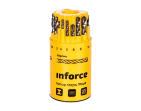 Набор сверл по металлу, кирпичу, дереву (18 шт; 3-10 мм) Inforce 11-01-120