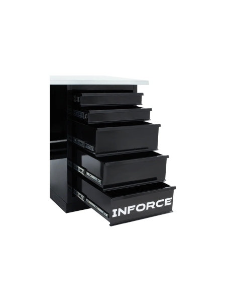 Верстак с драйвером и тумбой Inforce 1600х686х845 LW-3, допустимая нагрузка на стол 1000кг, 05-01-007