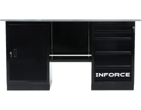 Верстак с драйвером и тумбой Inforce 1600х686х845 LW-3, допустимая нагрузка на стол 1000кг, 05-01-007