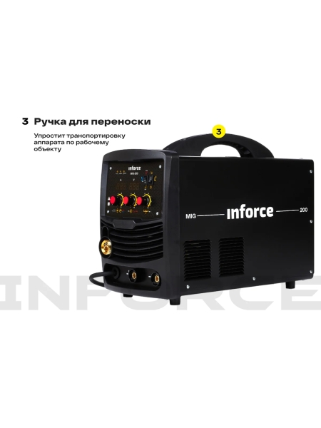 Сварочный полуавтомат-инвертор (200 A; EURO; ПВ 75%) Inforce MIG-200 04-08-03