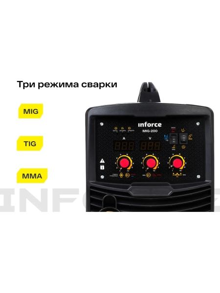 Сварочный полуавтомат-инвертор (200 A; EURO; ПВ 75%) Inforce MIG-200 04-08-03