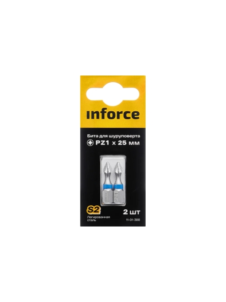 Бита (2 шт; PZ1; 25 мм) для шуруповерта Inforce 11-01-388