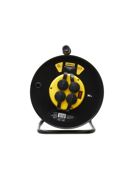 Силовой удлинитель на катушке Inforce 4 гнезда, с/з ПВС 3х1,5 16A 30м IP44 GRANITE ZG 09-15-05