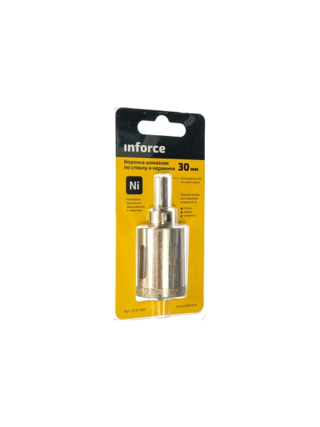 Коронка алмазная по стеклу и керамике (30 мм; 30 мм) Inforce 11-01-069