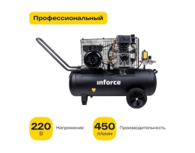 Ременной компрессор (50 л; 8 бар; 450 л/мин) Inforce BCX-50L 04-06-30