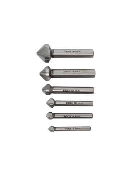 Набор зенковок 90 гр. 6.3-20.5 мм HSS-G 6шт. Inforce 11-01-421