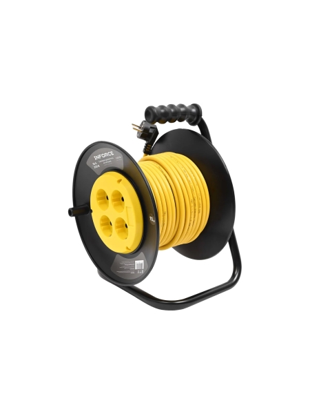 Силовой удлинитель Inforce на катушке 4 гнезда, с/з ПВС 3х1,5 16A 10м IP20 GRANITE ZG 09-15-09