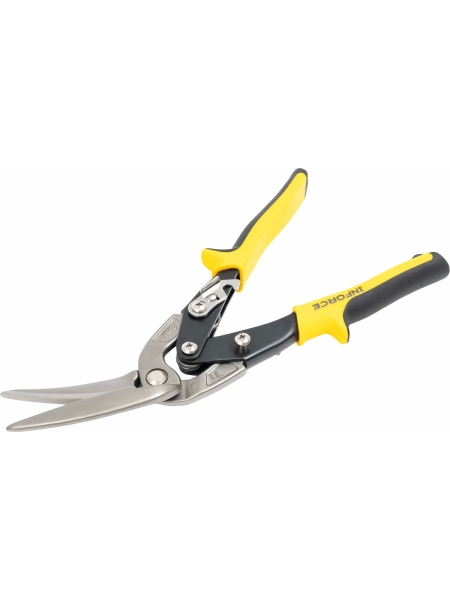 Ножницы по металлу Inforce 270мм, прямой и левый проходной рез, сталь СrMo, двухкомпонентные рукоятки 06-18-55