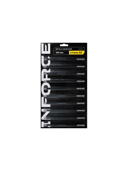 Биты сталь S2, с насечкой, РН2x150мм, 10 шт Inforce 11-01-371