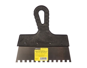 Зубчатый шпатель Inforce 200 мм зуб 8х8 мм с пластиковой ручкой 020605-080-200