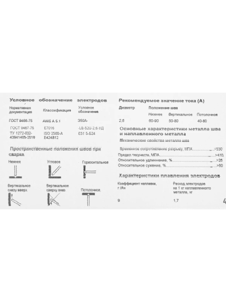 Электроды LB-52U (2,6 мм; 1 кг) Inforce IWET-2610U