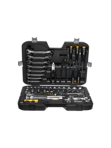 Набор инструментов Inforce 77 предметов 1/2 дюйма и 1/4 дюйма, Сталь Cr-V, Профессиональный, 06-07-19