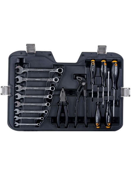 Набор инструментов Inforce 77 предметов 1/2 дюйма и 1/4 дюйма, Сталь Cr-V, Профессиональный, 06-07-19