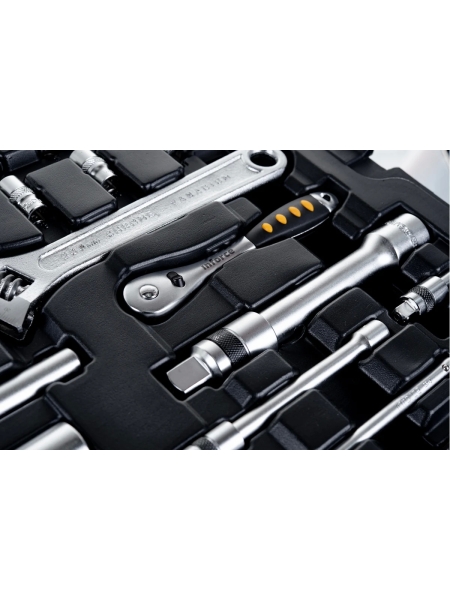 Набор инструментов Inforce 77 предметов 1/2 дюйма и 1/4 дюйма, Сталь Cr-V, Профессиональный, 06-07-19