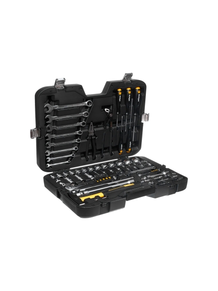 Набор инструментов Inforce 77 предметов 1/2 дюйма и 1/4 дюйма, Сталь Cr-V, Профессиональный, 06-07-19