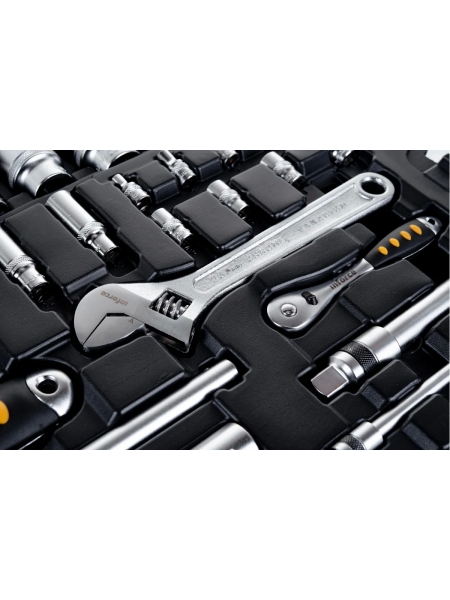 Набор инструментов Inforce 77 предметов 1/2 дюйма и 1/4 дюйма, Сталь Cr-V, Профессиональный, 06-07-19